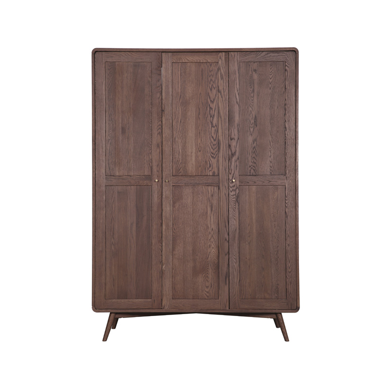 Lemari Pakaian Tiga Pintu Dark Oak