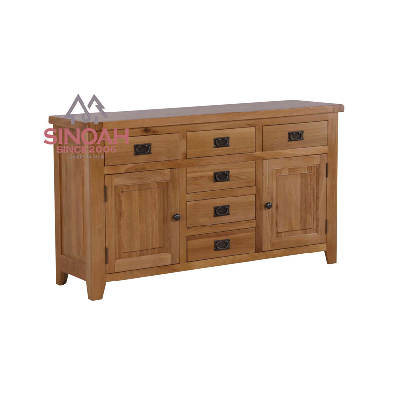 Bufet Rustic Oak 2 Pintu 6 Laci