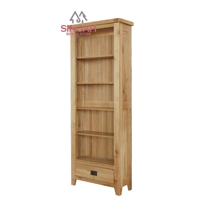 Rak Buku Besar Rustic Oak